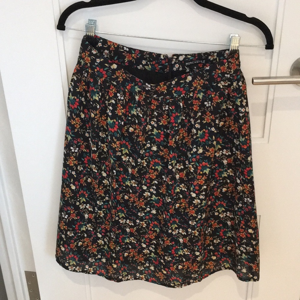J Crew Factory Floral Knee Length Skirt